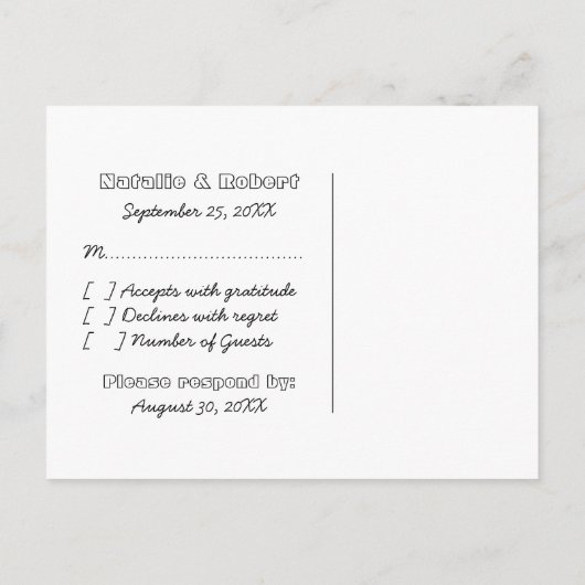 Carte postale Geeky Gamers RSVP (Argent/Violet) (Dos)