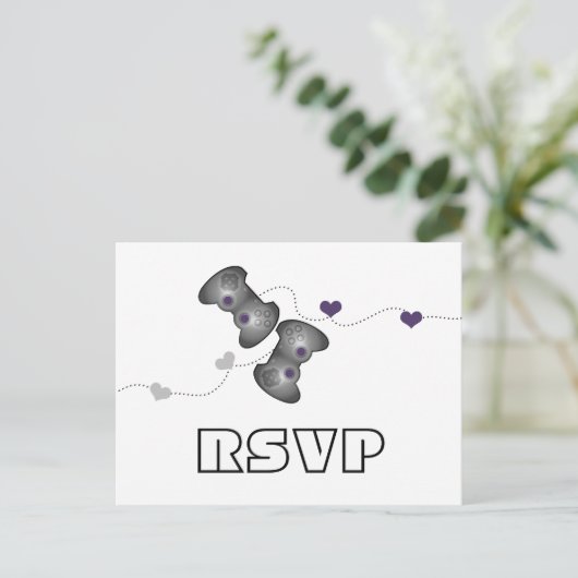 Carte postale Geeky Gamers RSVP (Argent/Violet) (Debout devant)