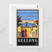 Carte Postale Geelong Australie Poster vintage 1930 (Devant / Derrière)