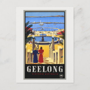 Carte Postale Geelong Australie Poster vintage 1930