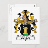 Carte Postale Geiger Family Crest (Devant / Derrière)