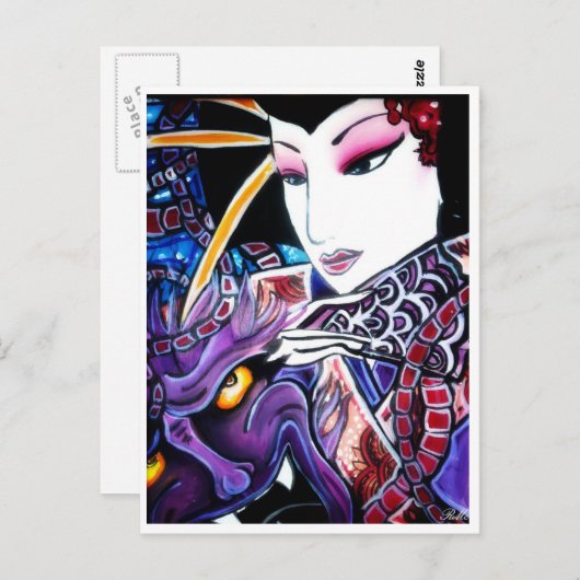 Carte Postale geisha (Devant / Derrière)