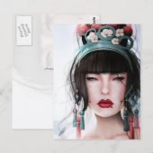 Carte Postale Geisha aux lèvres bissables (Devant / Derrière)
