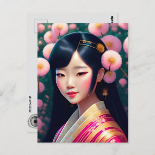 Carte Postale Geisha avec pandelions, Post-croisement