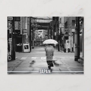 Carte Postale Geisha avec parapluie, Kyoto Rues Japon