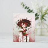 Carte Postale Geisha coquelicot (Debout devant)