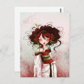 Carte Postale Geisha coquelicot (Devant / Derrière)