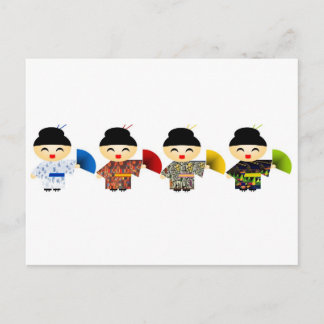 Carte Postale Geisha Dolls