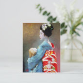 Carte Postale Geisha en Art bleu (Debout devant)