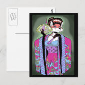Carte postale Geisha Fox (Devant / Derrière)