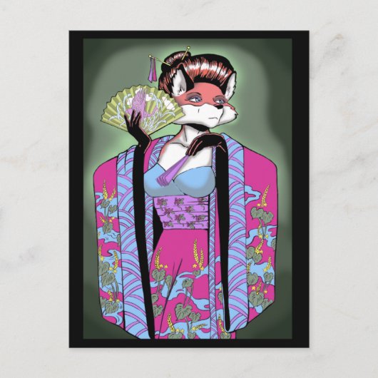 Carte postale Geisha Fox (Devant)