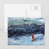 Carte Postale Geisha Surfing (Devant / Derrière)