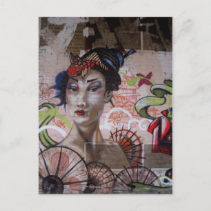 Carte Postale Geisha Urban Graffiti Street Art