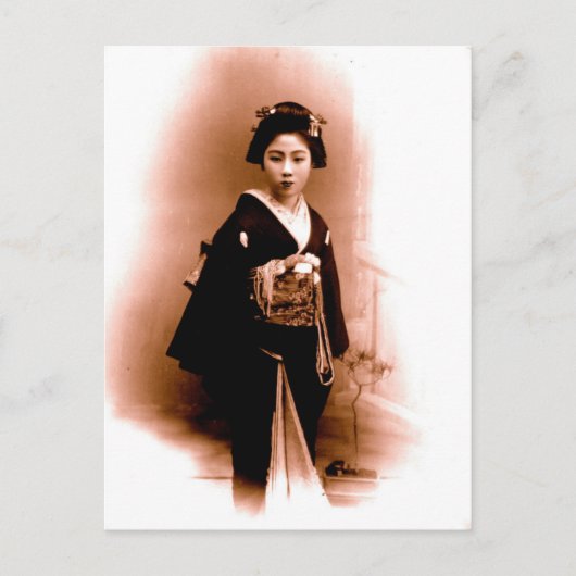 Carte Postale Geisha vintage de Kanegawa (Devant)