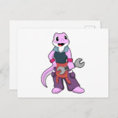 Carte Postale Geko comme Mécanique avec clé (Devant / Derrière)