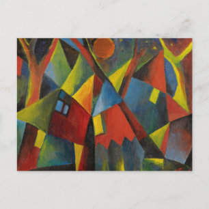 Carte Postale Gelbroter Mond Uber Sturzenden Hausern par Topp