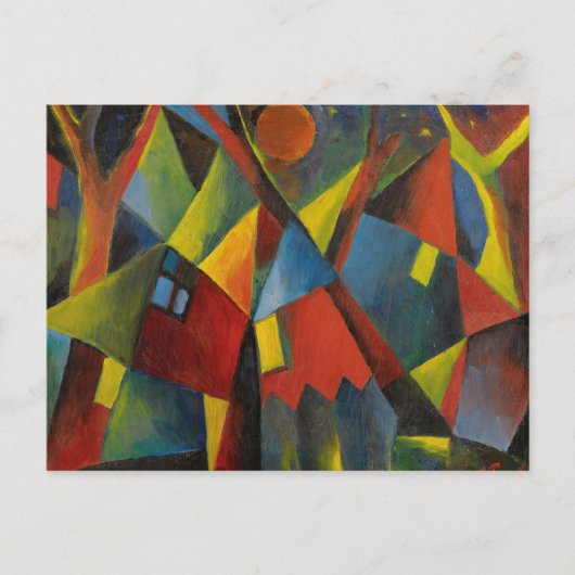 Carte Postale Gelbroter Mond Uber Sturzenden Hausern par Topp (Devant)