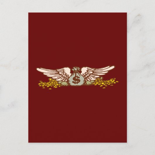 Carte Postale Geld Geldsack Flügel argent sac ailes (Devant)