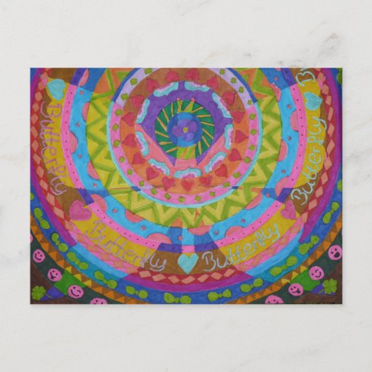 Carte Postale gemalter Schmetterling mit Hintergrund (Devant)