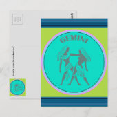 Carte postale Gémeaux (Devant / Derrière)