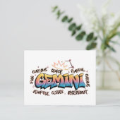 Carte Postale Gémeaux Zodiaque  Graffiti  (Debout devant)