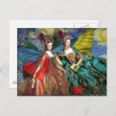 Carte Postale Gemini gothique classique femme papillon Whimsical (Devant / Derrière)