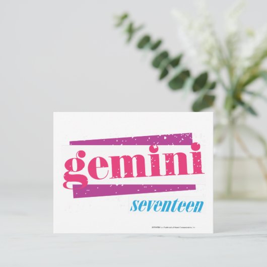 Carte Postale Gemini rose (Debout devant)