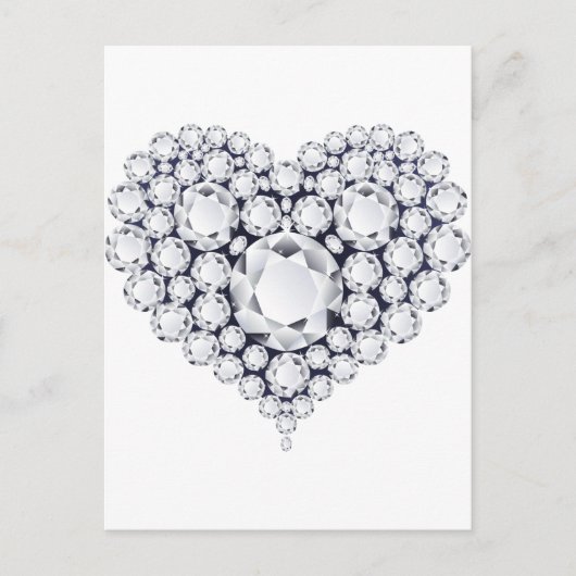 Carte Postale Gemmes de coeur de diamants (Devant)