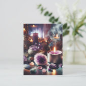 Carte Postale Gemmes et cristaux d'Améthyste pourpre (Debout devant)