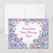 Carte Postale Gems de cœur clinquants Message personnalisé (Devant / Derrière)
