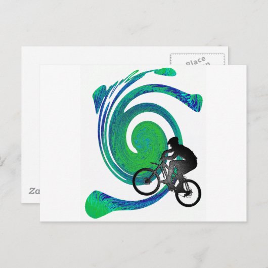CARTE POSTALE GÈNE VERT DE VÉLO (Devant / Derrière)