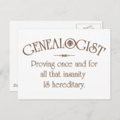 CARTE POSTALE GÉNÉALOGUE.. (Devant / Derrière)