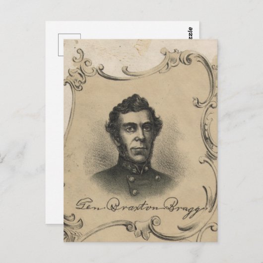 Carte Postale Général Braxton Bragg (Devant / Derrière)