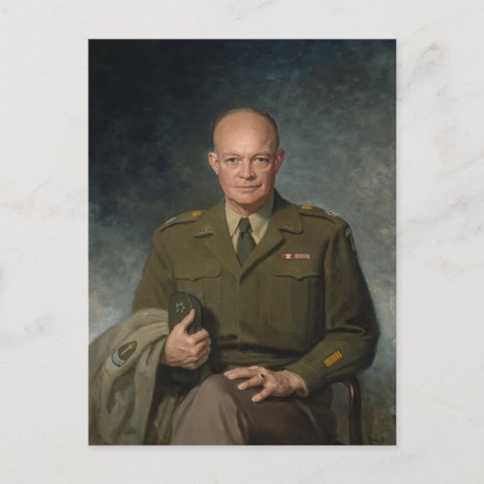 Carte Postale Général Dwight Eisenhower Portrait peint 5 étoiles (Devant)