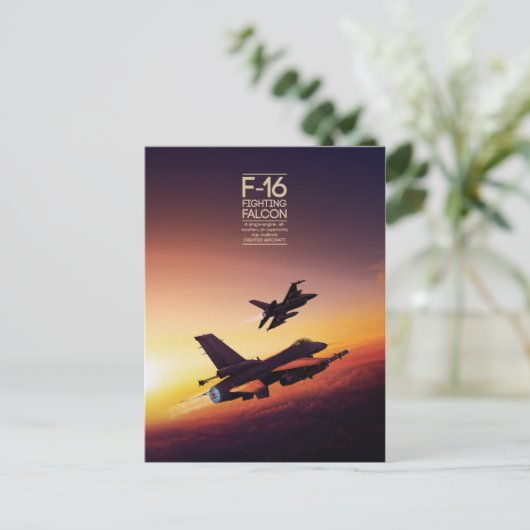 Carte postale General Dynamics F-16 Fighting Falco (Debout devant)