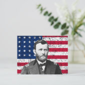 Carte Postale General Grant et le drapeau américain (Debout devant)