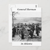 Carte Postale Général Sherman à Atlanta, 1864 (Devant / Derrière)