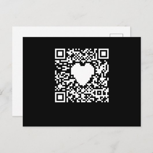 Carte Postale Générateur de code QR avec coeur (Devant / Derrière)