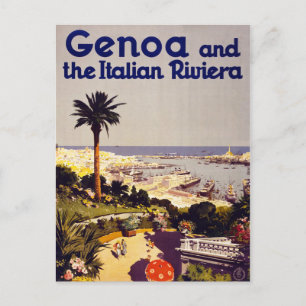Carte Postale Gênes et le Poster vintage italien Rivera