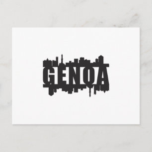 Carte Postale Gênes Italie City Skyline Cityscape Funny Idée cad