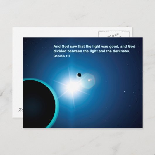 Carte Postale Genèse - Lumière Et Ténèbres (Devant / Derrière)