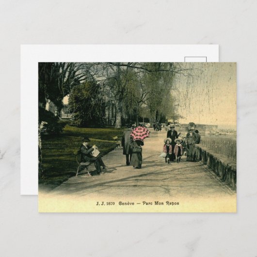 Carte Postale Genève Suisse Parc Mon Repos 1910s (Devant / Derrière)