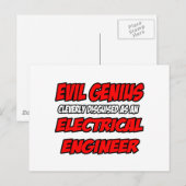 Carte Postale Génie du mal...Ingénieur électrique (Devant / Derrière)
