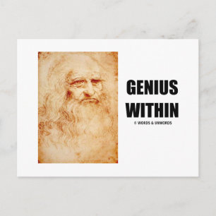 Carte Postale Genius Within (Leonardo da Vinci Autoportrait)