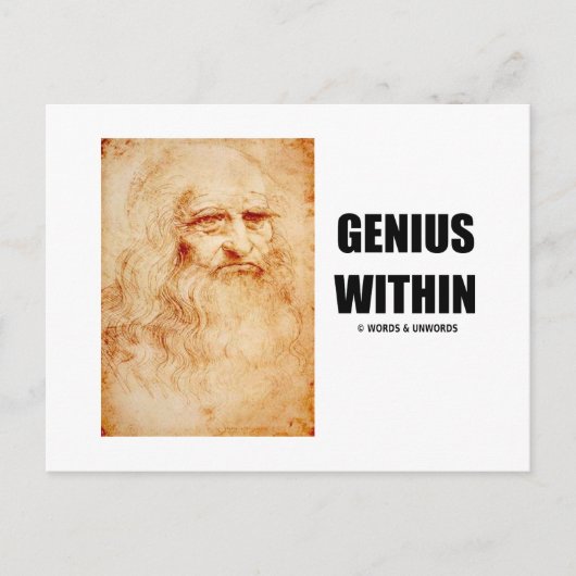 Carte Postale Genius Within (Leonardo da Vinci Autoportrait) (Devant)