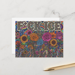 Carte Postale Gens de hippie colorés baisent la glace protestati