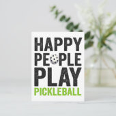 Carte Postale Gens Heureux Drôles Jouent Cadeau Sport Pickleball (Debout devant)