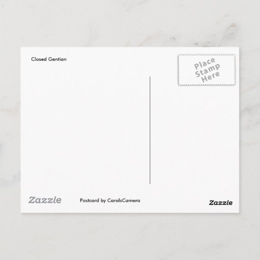 Carte postale Gentian fermée (Dos)