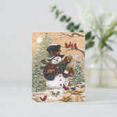 Carte Postale gentil Snowman (Debout devant)
