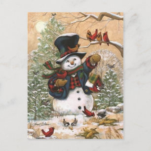 Carte Postale gentil Snowman